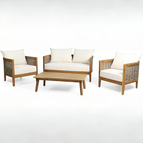The Marenholt™ Acacia & Rattan Outdoor Chat Set