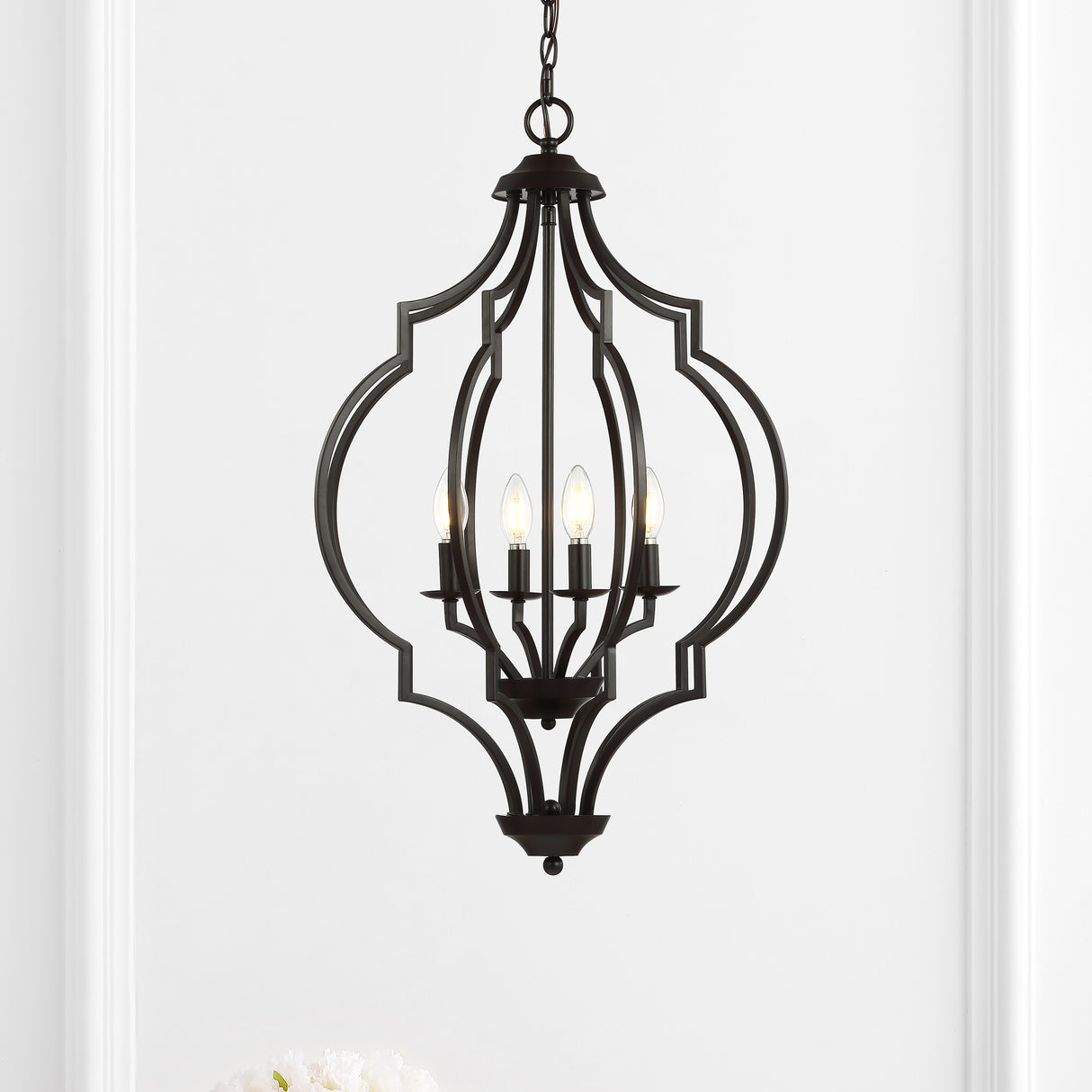 Iron-Adjustable-Ogee-Lantern-LED-Pendant-Pendant