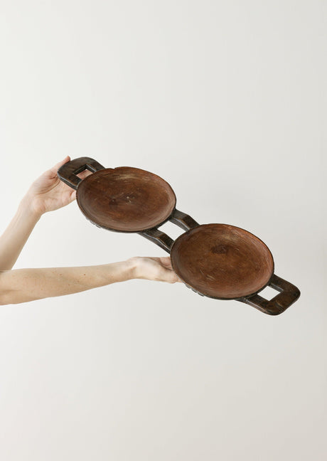Bamenda Duo Circular Wooden Serving Tray