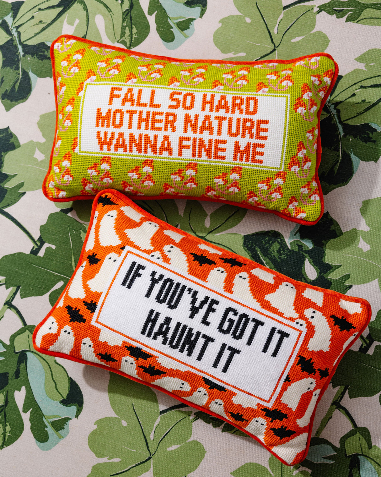 Fall So Hard Needlepoint Pillow