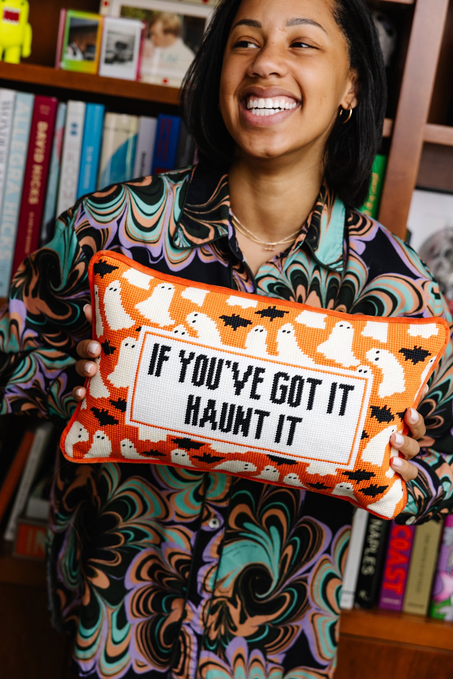 Haunt It Needlepoint Pillow