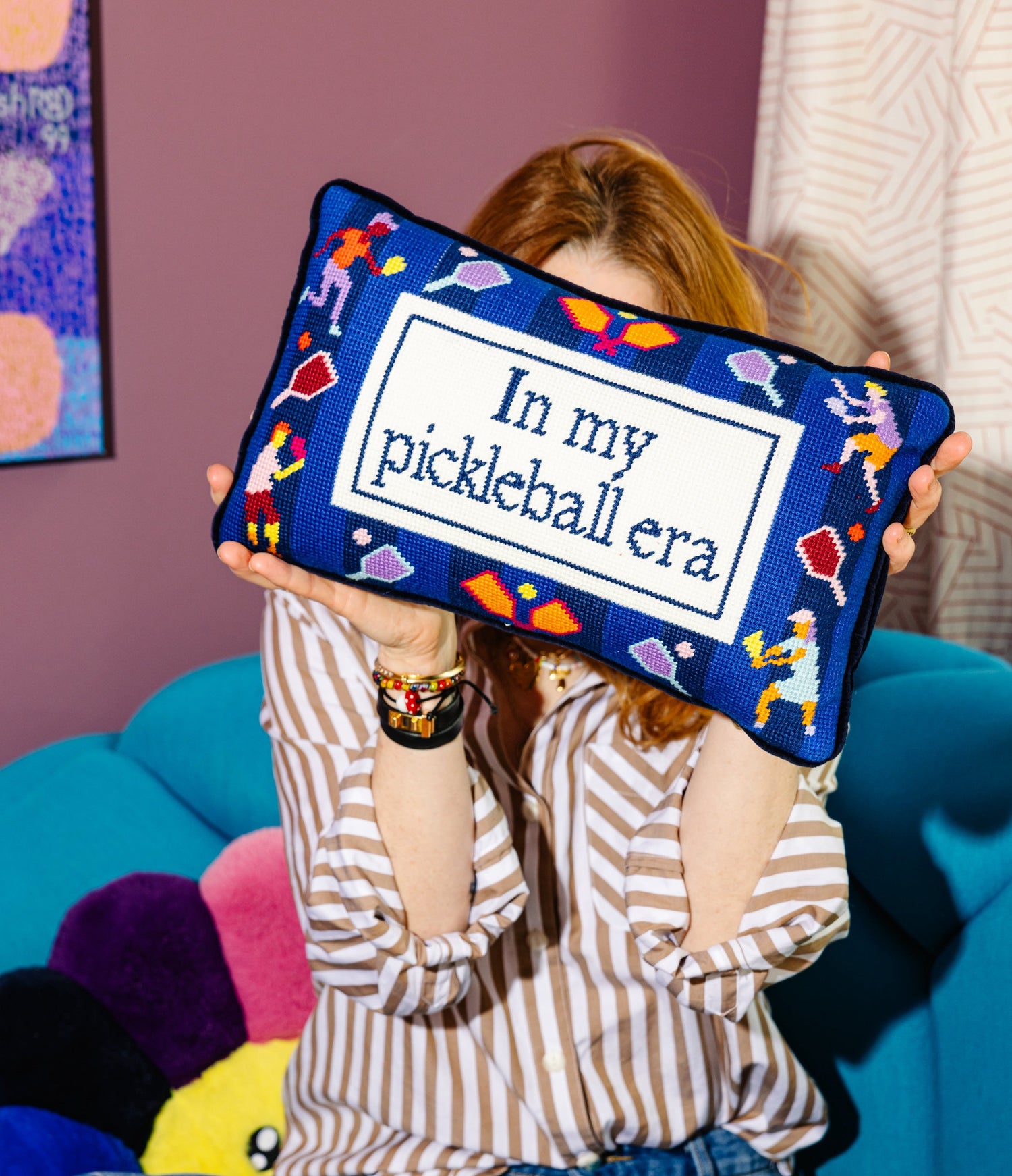 Pickleball Era Needlepoint Pillow