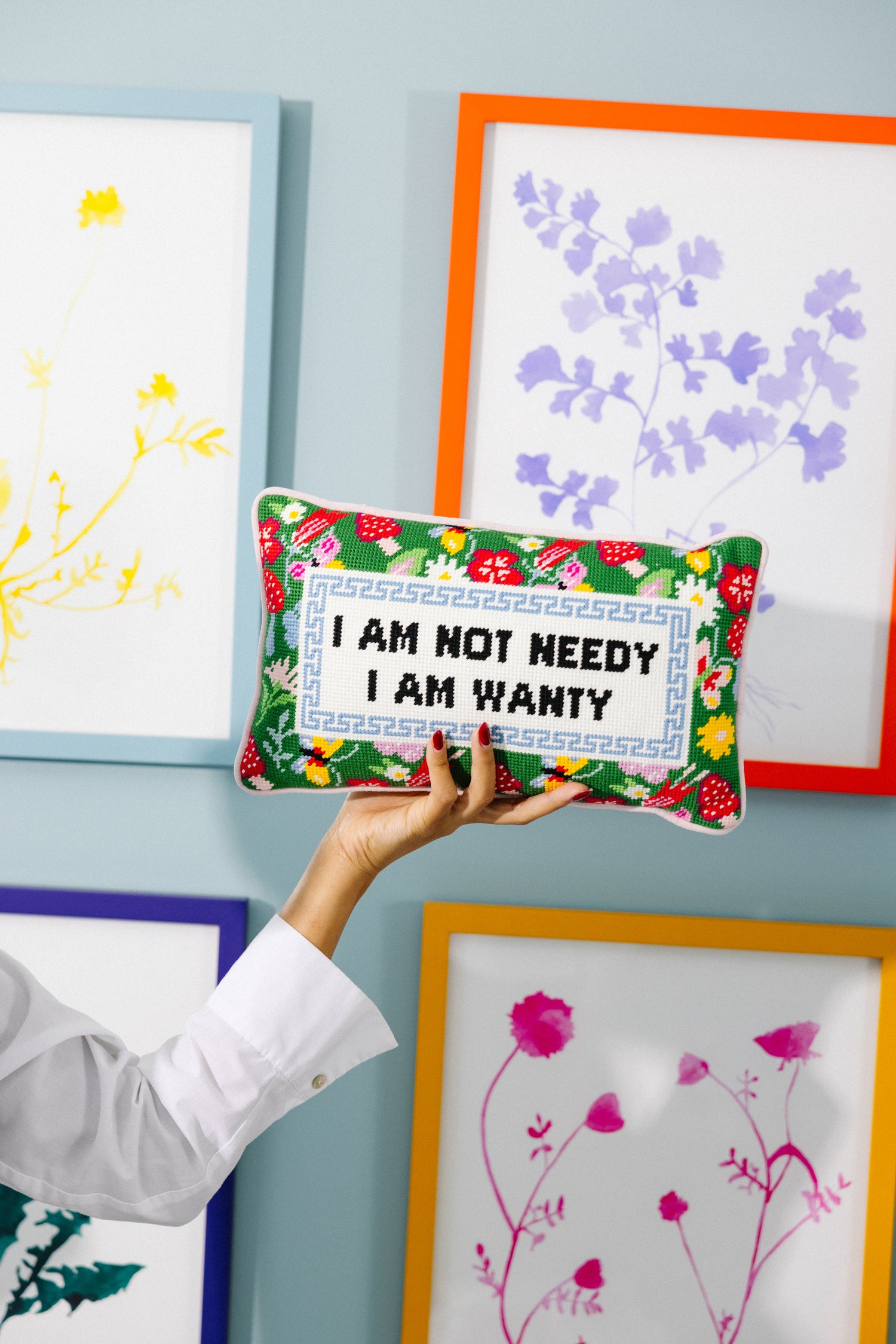 Not Needy Needlepoint Pillow