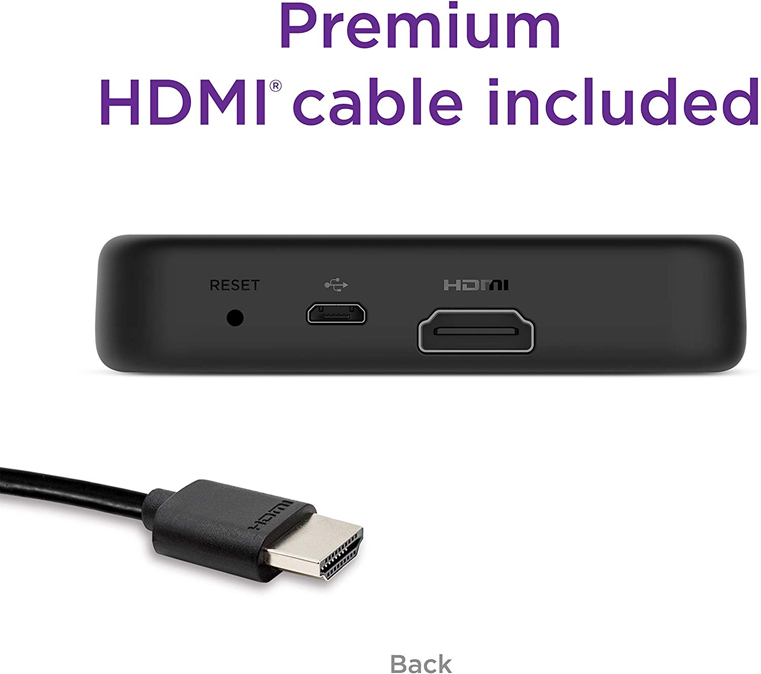 Roku Premiere HD/4K/HDR Streaming Media Player Simple Remote and Premium HDMI Cable