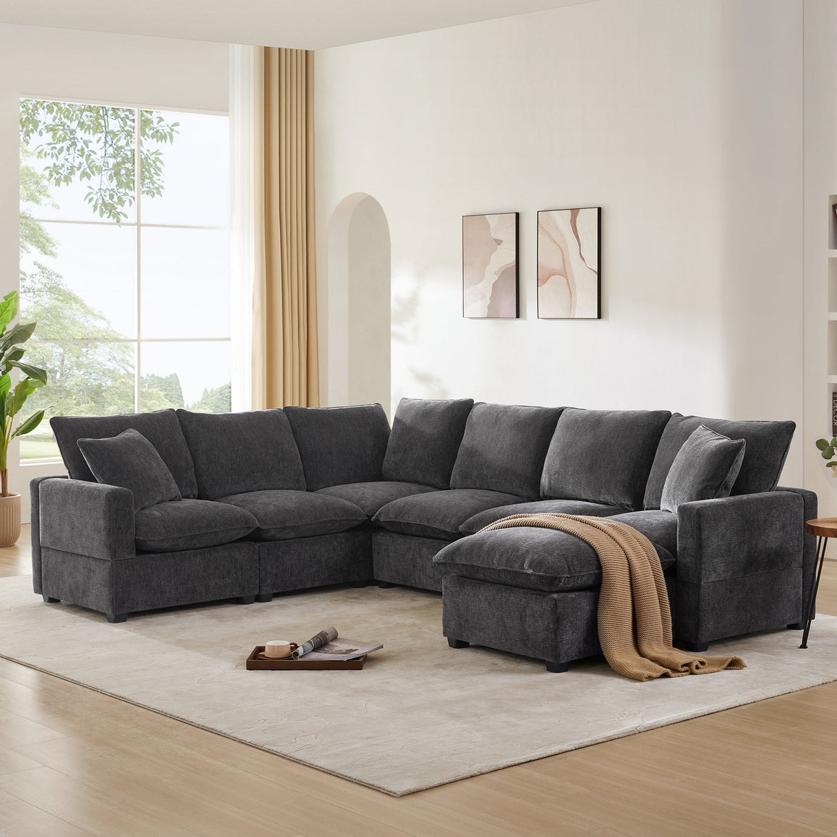 The Gwen Seven-Seat Modular Chenille Sectional