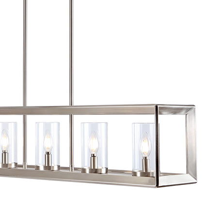 Linear 5-light Metal/Glass LED Pendant - Silver