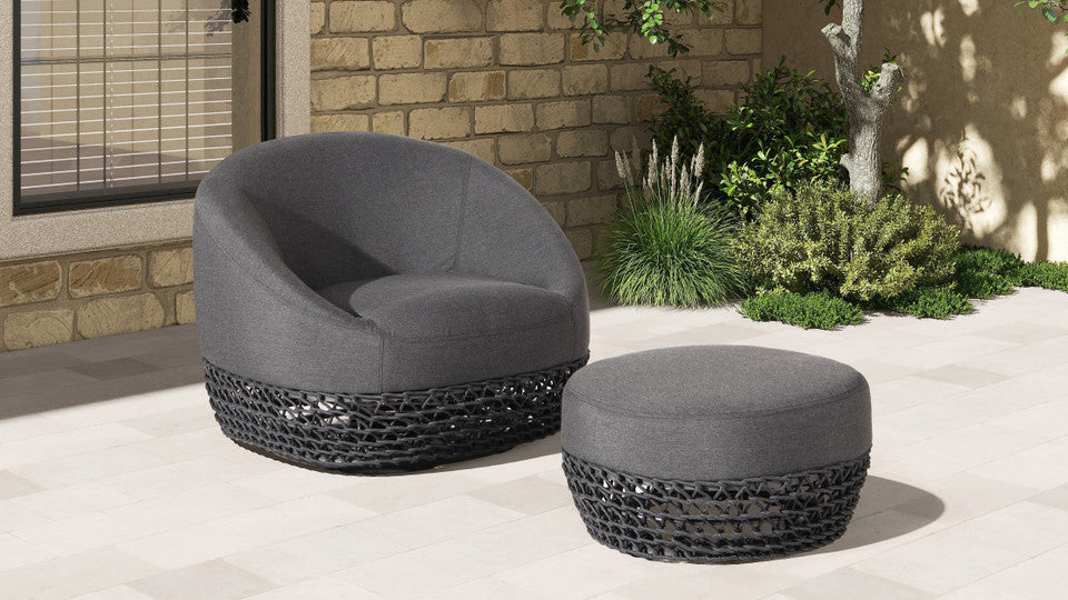 25' The Solberg™ Woven Round Outdoor Ottoman