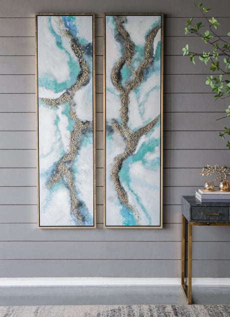 Celestial-Drift™-—-Duo-Long-Form-Oil-Paintings-with-Metallic-Gold-Accents-Wall-Art