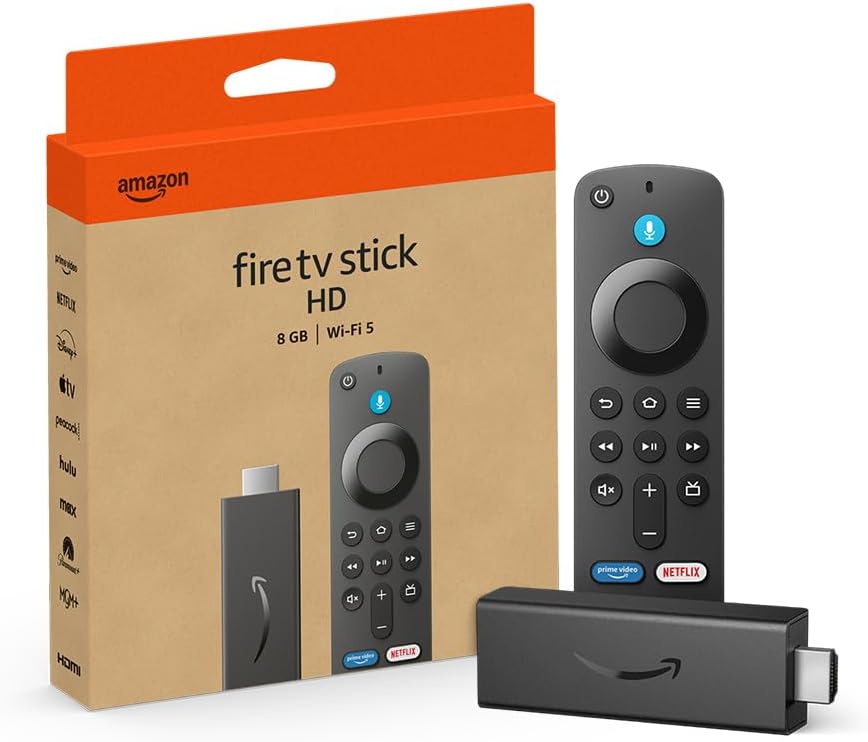 Amazon Fire TV Stick HD (newest model), free and live TV, Alexa Voice Remote