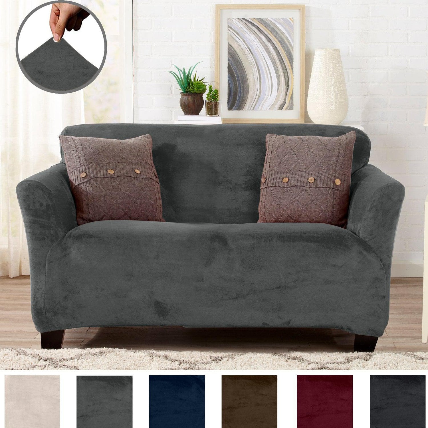 Velvet Stretch Slipcover - Gale Collection