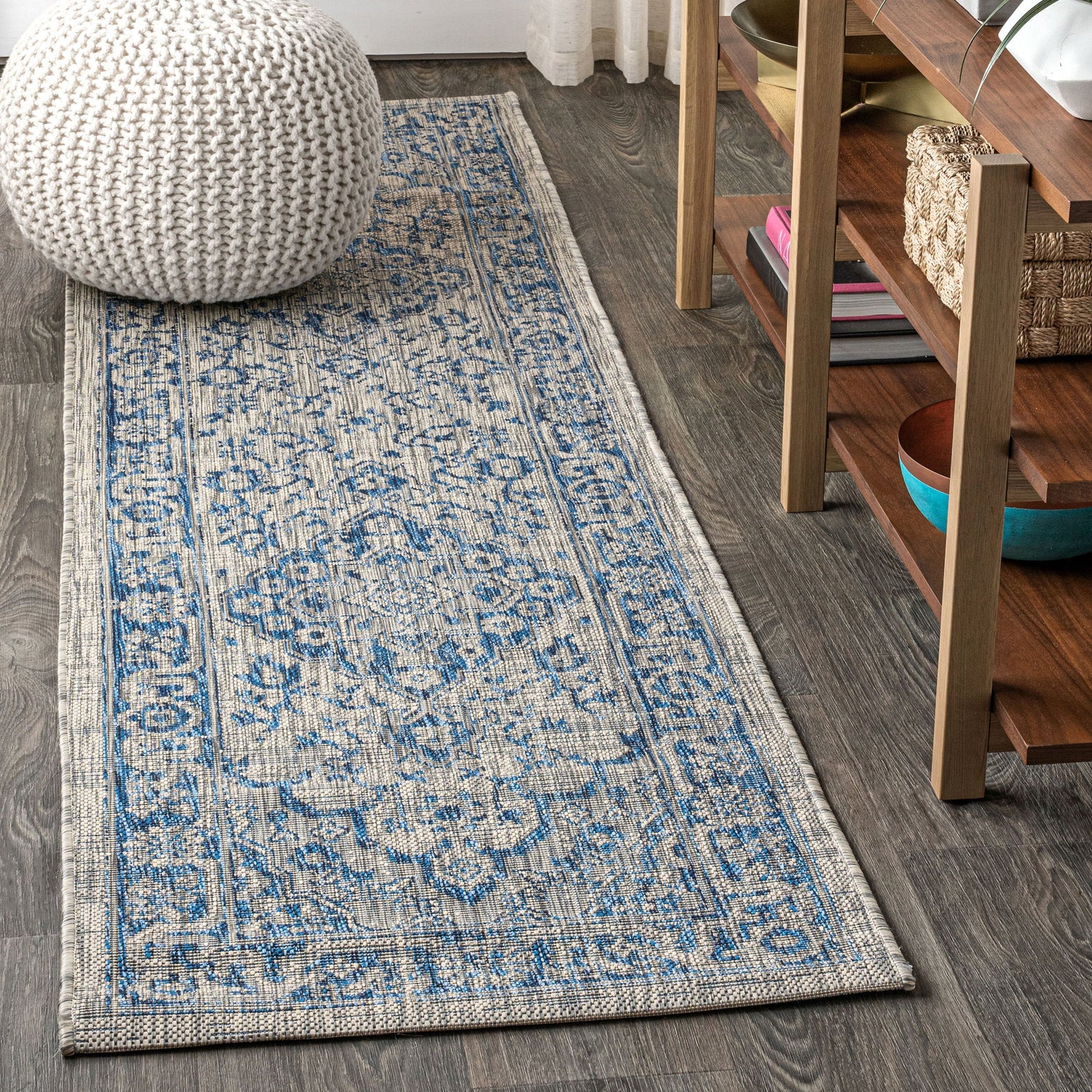 Boho Medallion Textured Weave Indoor/Outdoor Area Rug