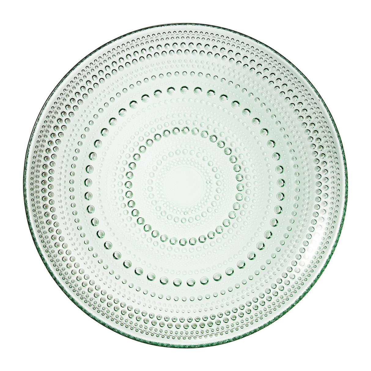 Glass Hobnail Dinner or Charger Plates | Set of 4 | Green