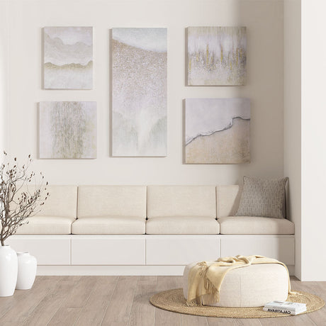 Terra-Luminara™-—-Natural-Essence-5-Piece-Hand-Embellished-Abstract-Canvas-Set-Wall-Art