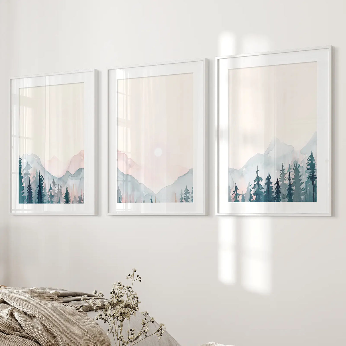 Forest and Mountain Landscape Painting Posters
