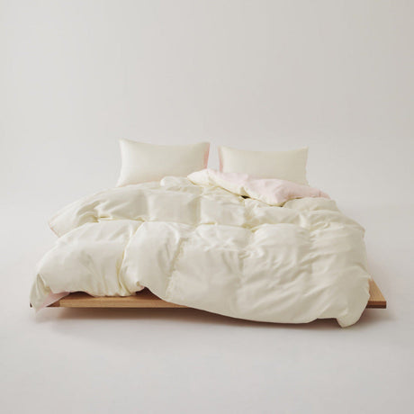 Adeline Pastel Silky Cooling TENCEL™ Bedding Set / White