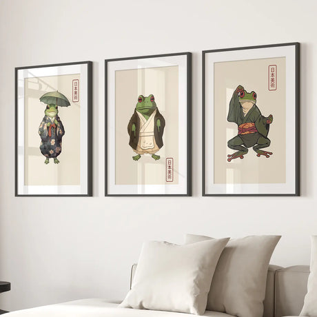 Matsumoto Hoji Frog Wall Art Prints Decor Set