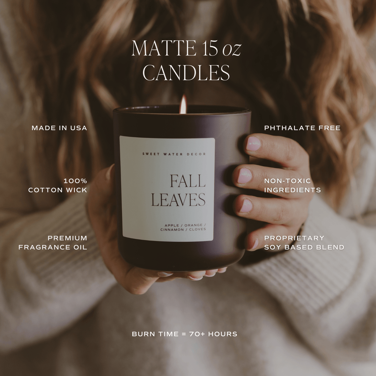 Hello Fall Soy Candle - Brown Matte Jar - 15 oz