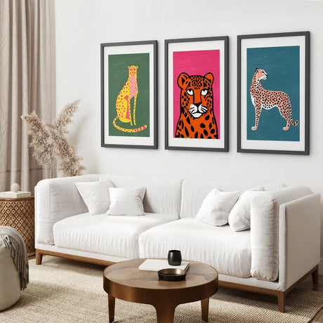 Cheetah Cat Prints Colorful Wall Art Decor