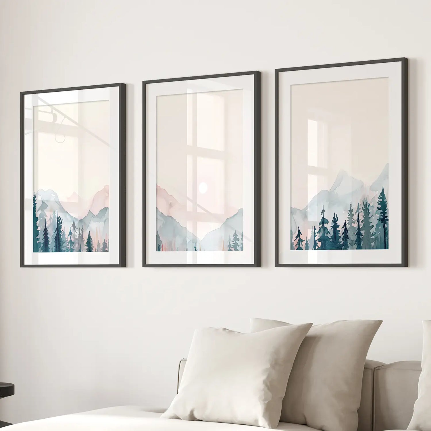 Forest and Mountain Landscape Painting Posters