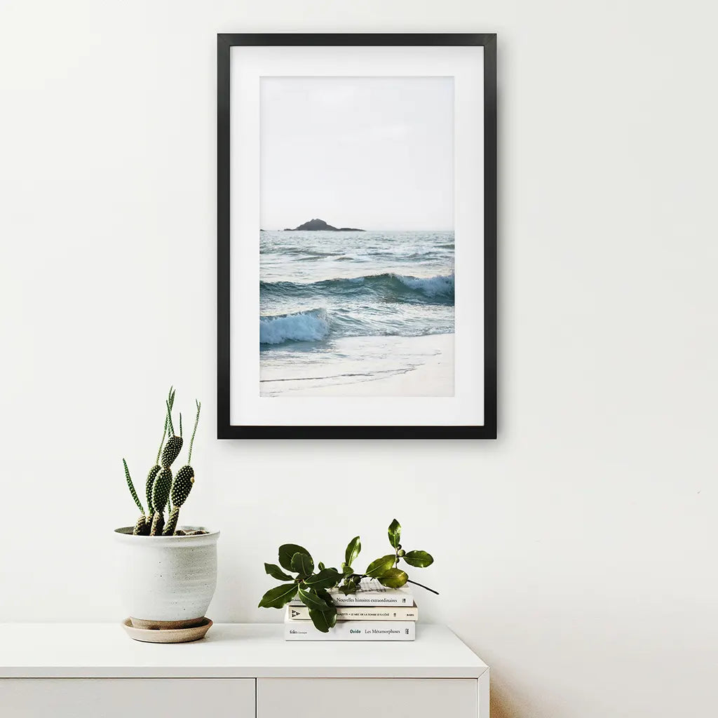 Blue Ocean Waves Poster. Coastal Wall Art