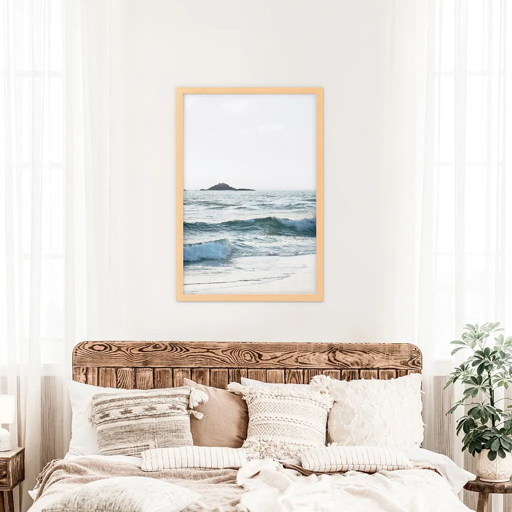 Blue Ocean Waves Poster. Coastal Wall Art