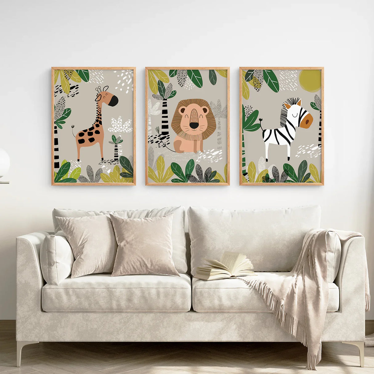 Set of 3 Safari Baby Animal Art Prints