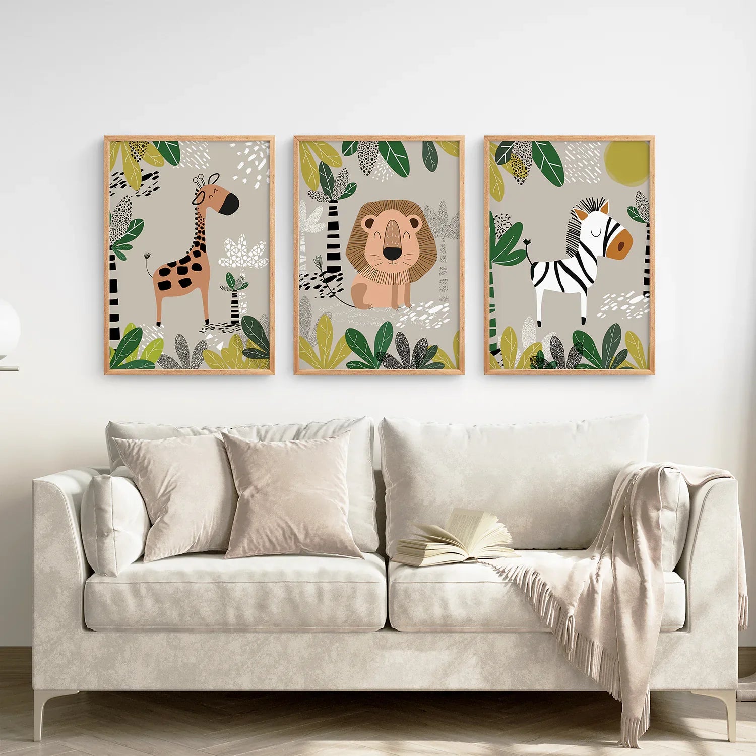 Set of 3 Safari Baby Animal Art Prints