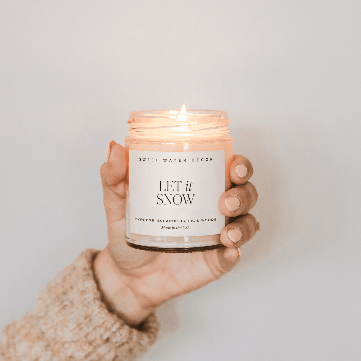Let It Snow Soy Candle - Clear 9 oz Jar