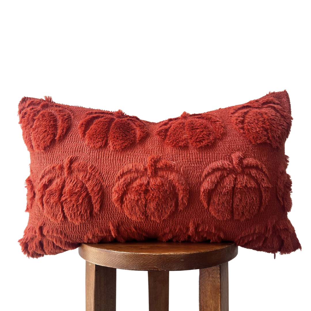 Burnt Orange Pumpkin Lumbar Pillow Cover