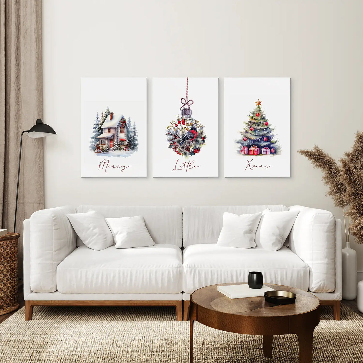 Painting Snowy Christmas Tree Nursery Wall Art