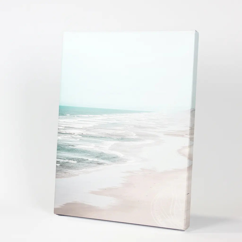Beige Coastal Beach Wall Art Print. Ocean Waves