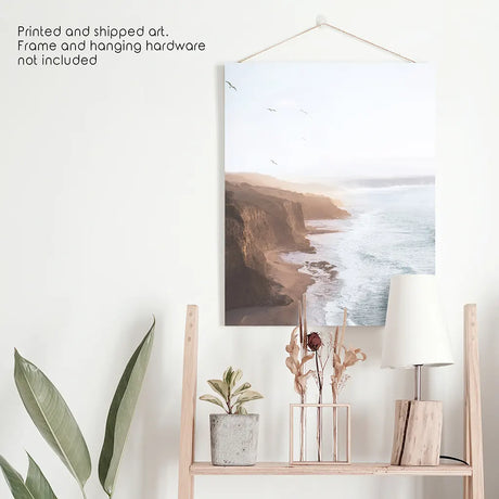 Coastal Cliff and Ocean Rocks Poster