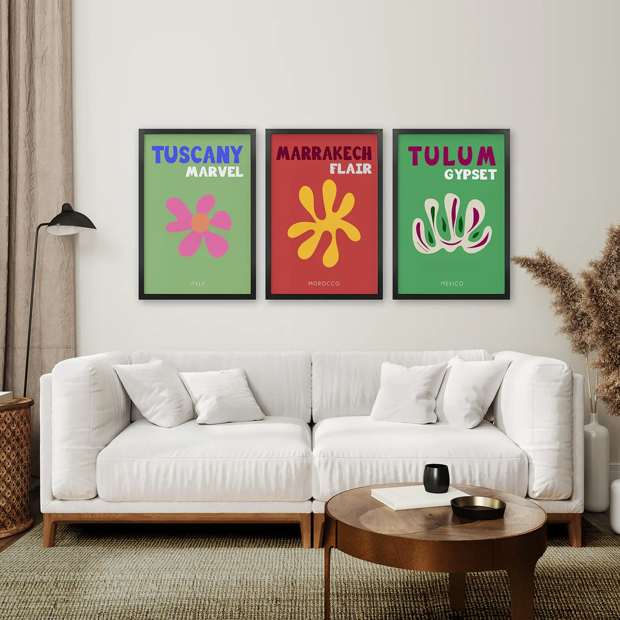 Bright Retro Set of 3 Prints. Preppy Room Decor Aesthetic
