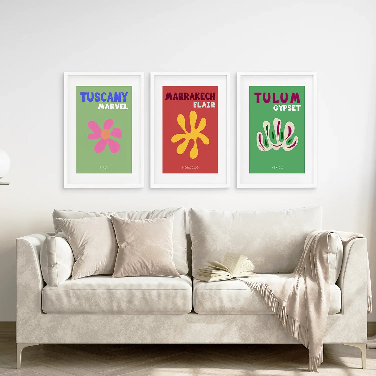 Bright Retro Set of 3 Prints. Preppy Room Decor Aesthetic