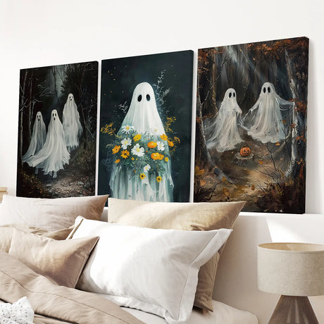 Halloween Ghosts in the Forest Wall Art Prints