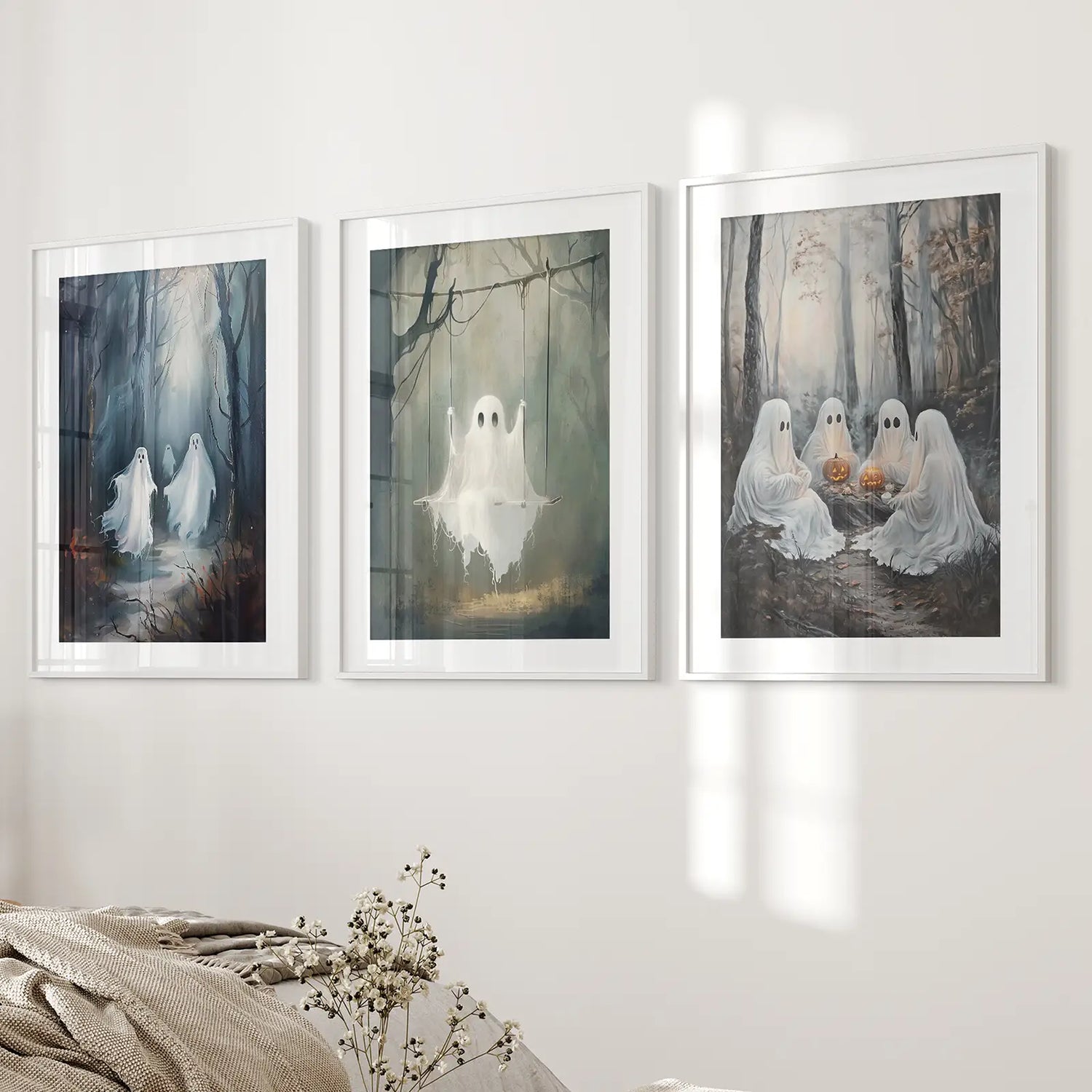 Dark Halloween Spooky Ghost Wall Art Prints Decor