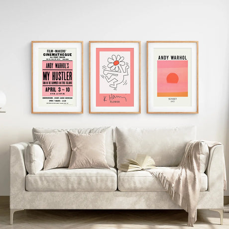 Colorful Pop Art Bright Pink Wall Decor Set
