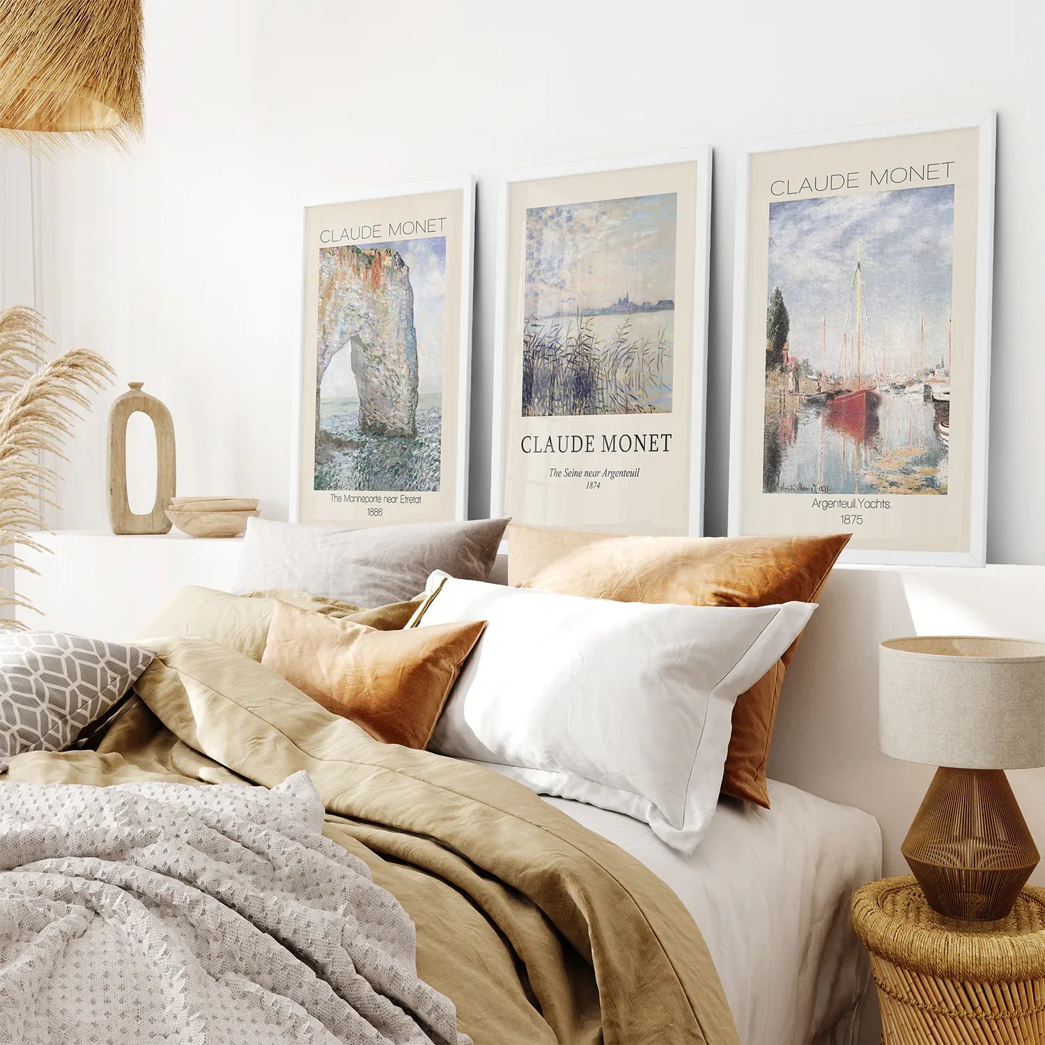 Claude Monet Art Set of 3 Beach Posters Decor