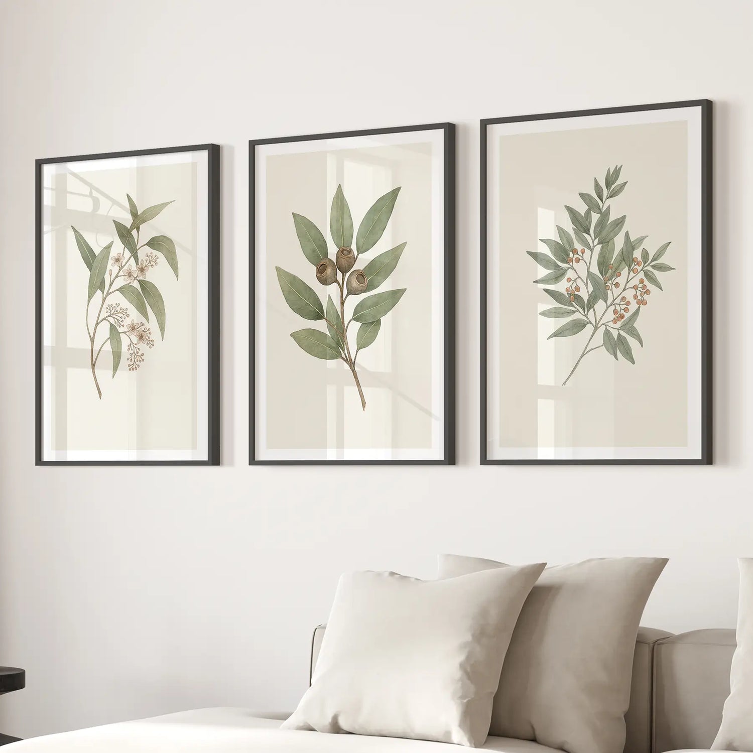 Vintage Neutral Botanical Gallery Wall Print Set