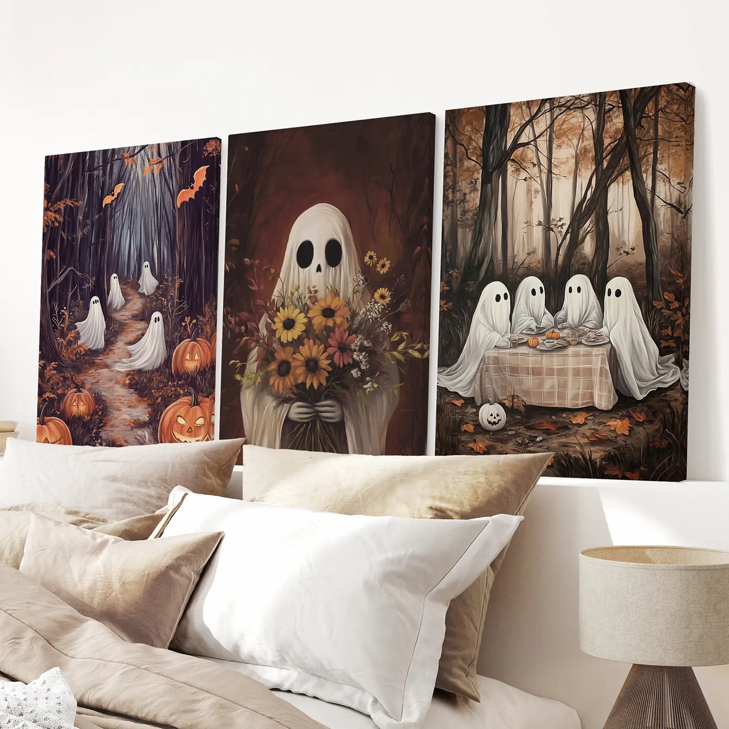 Charming and Spooky Art for Fall Season Poster