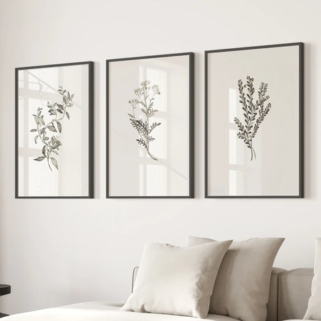 Vintage Home Decor. Botanical Wall Art Set by Sydney Parkinson