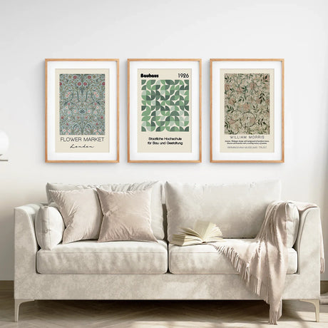 Botanical Neutral Wall Art Home Posters Set