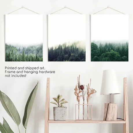 Modern Minimalist Forest Photography. Nordic Wall Art Set