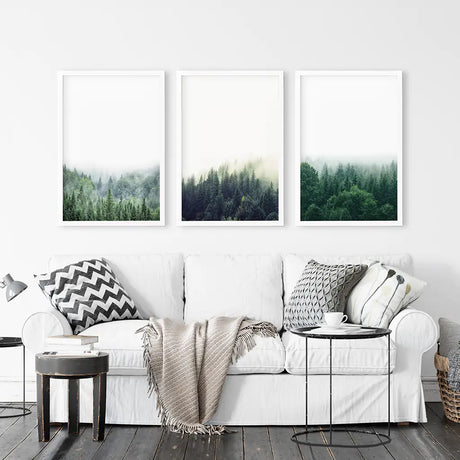 Modern Minimalist Forest Photography. Nordic Wall Art Set