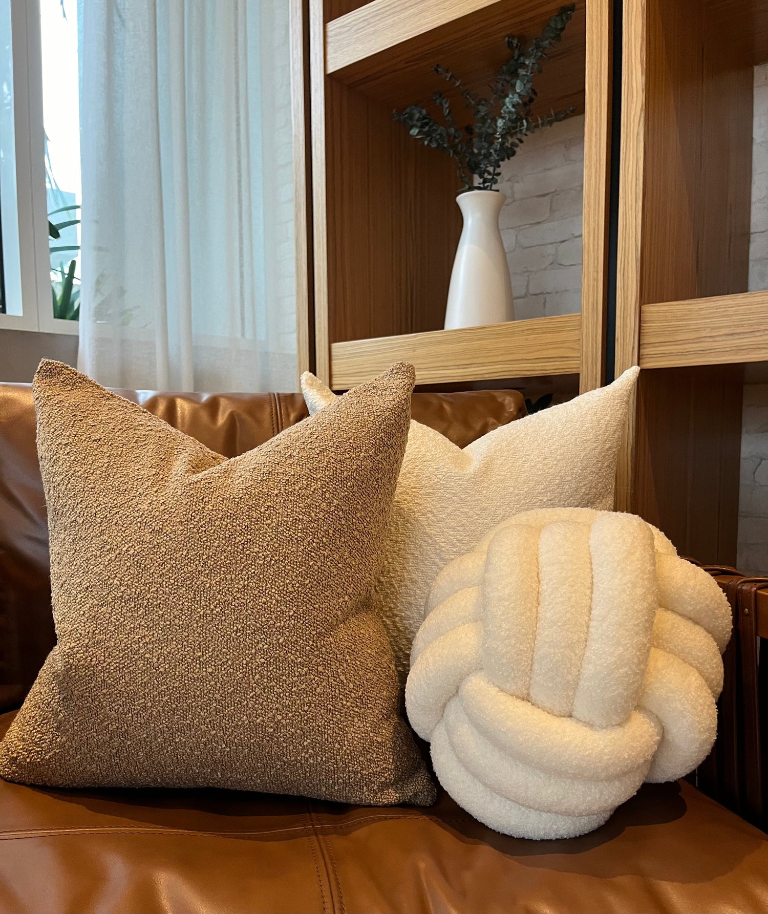 Knotted Plush Accent Pillow