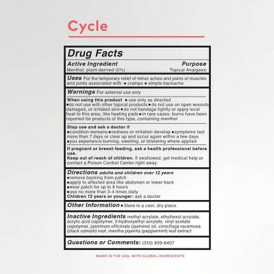 The Good Patch Cycle Plant-Based Vegan Wellness Patch 4ct. - New