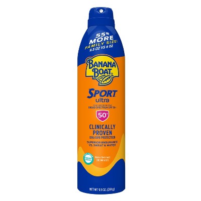 Banana Boat Ultra Sport Clear Sunscreen Spray SPF 50+ 9.5oz - Imperfect Container