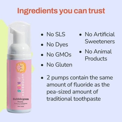 Autobrush Watermelon Fluoride Foaming Toothpaste 3.4oz - Imperfect Box