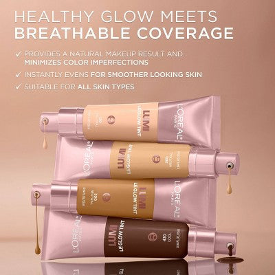 L'Oreal Paris Lumi Le Glow Tint Liquid Skin Tint 100 Cool 0.84 fl oz - Imperfect Container