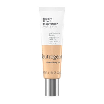 Neutrogena Healthy Skin Radiant Tinted Facial Lightweight Moisturizer with Vitamins A, C, & E, SPF 25 Sheer Fair 20 1.1 fl oz - Imperfect Container